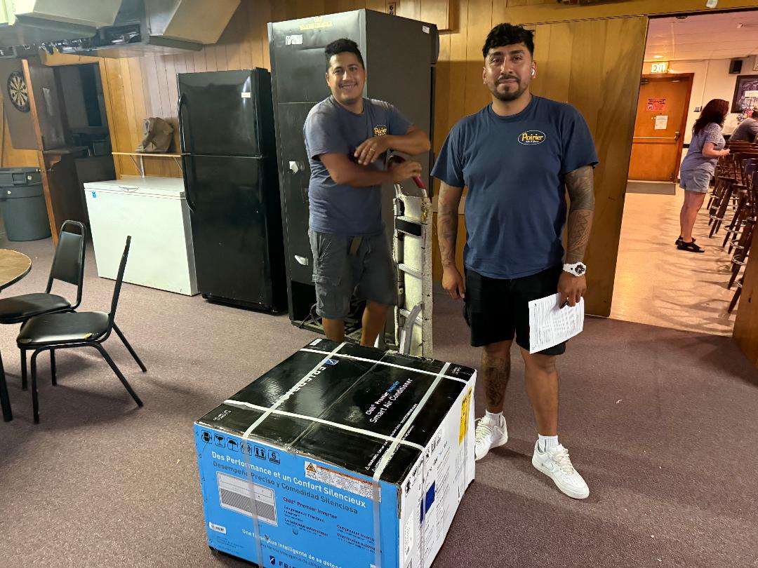 Citizens for a Better Norwood donating an air conditioning unit to Workman's Hall, August 2026